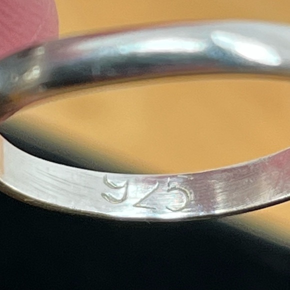 Sterling Silver Half Cluster Fire Opal Adjustable Ring - Picture 5 of 5